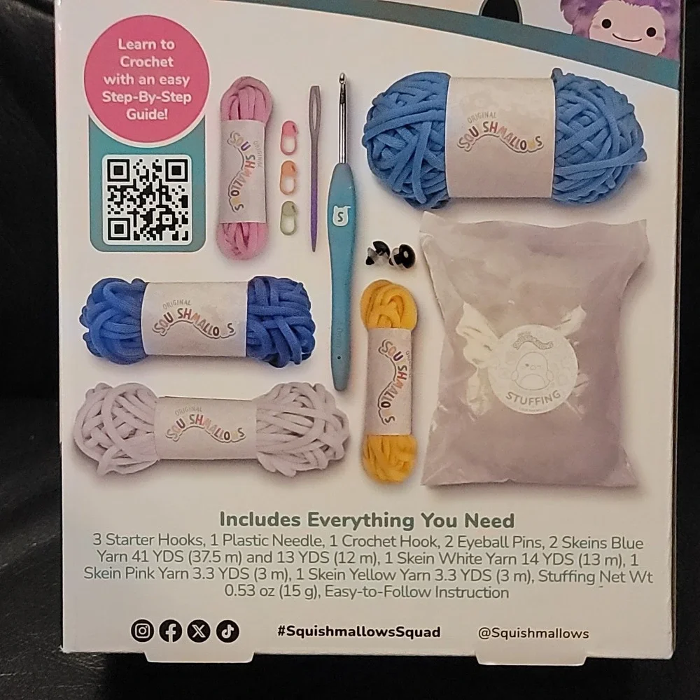 NEW 2 Squishmallows Bebe the Bluebird & Wendy The Frog Crochet Kit for Beginners